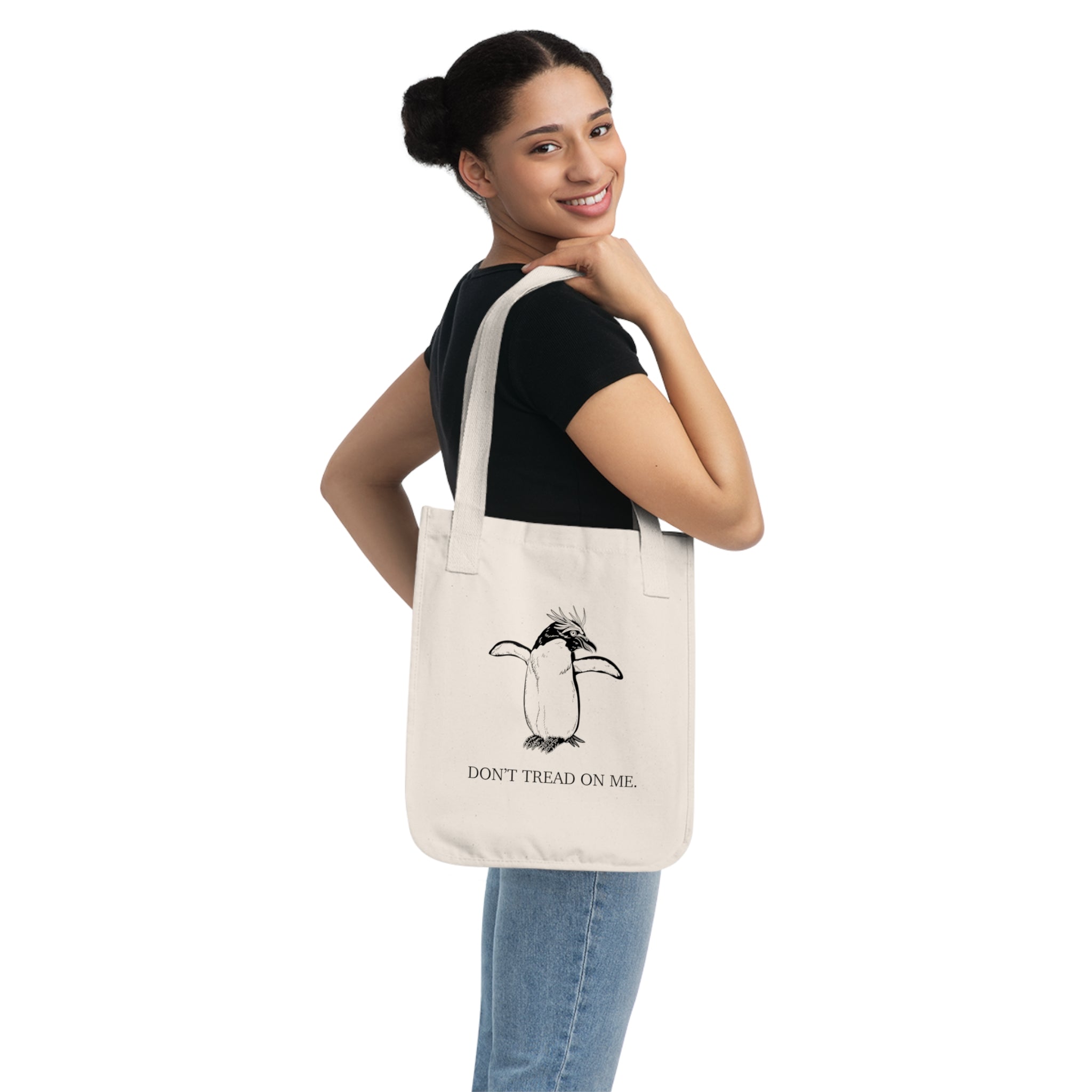 Don't Tread on Me, Penuin / Organic Canvas Tote