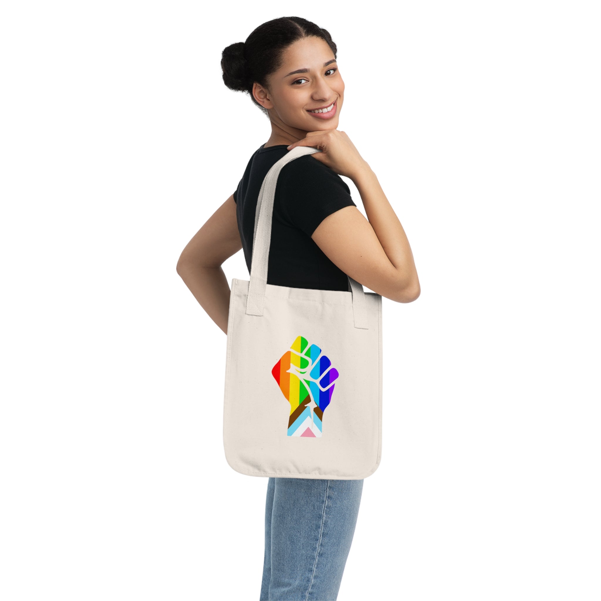 LQBTQ+ Resistance Fist / Organic Canvas Tote