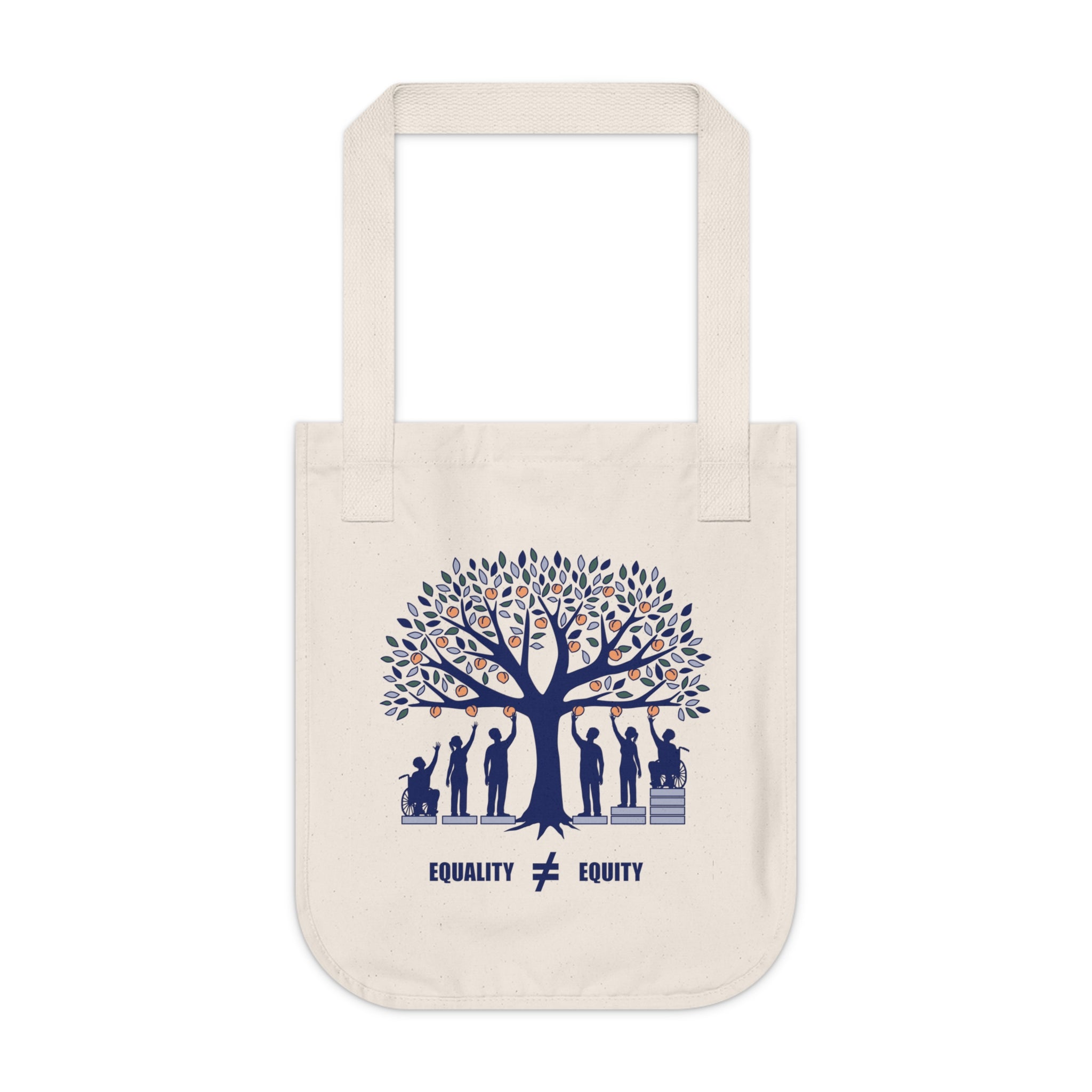 Equality vs. Equity, Peach Tree / Organic Canvas Tote