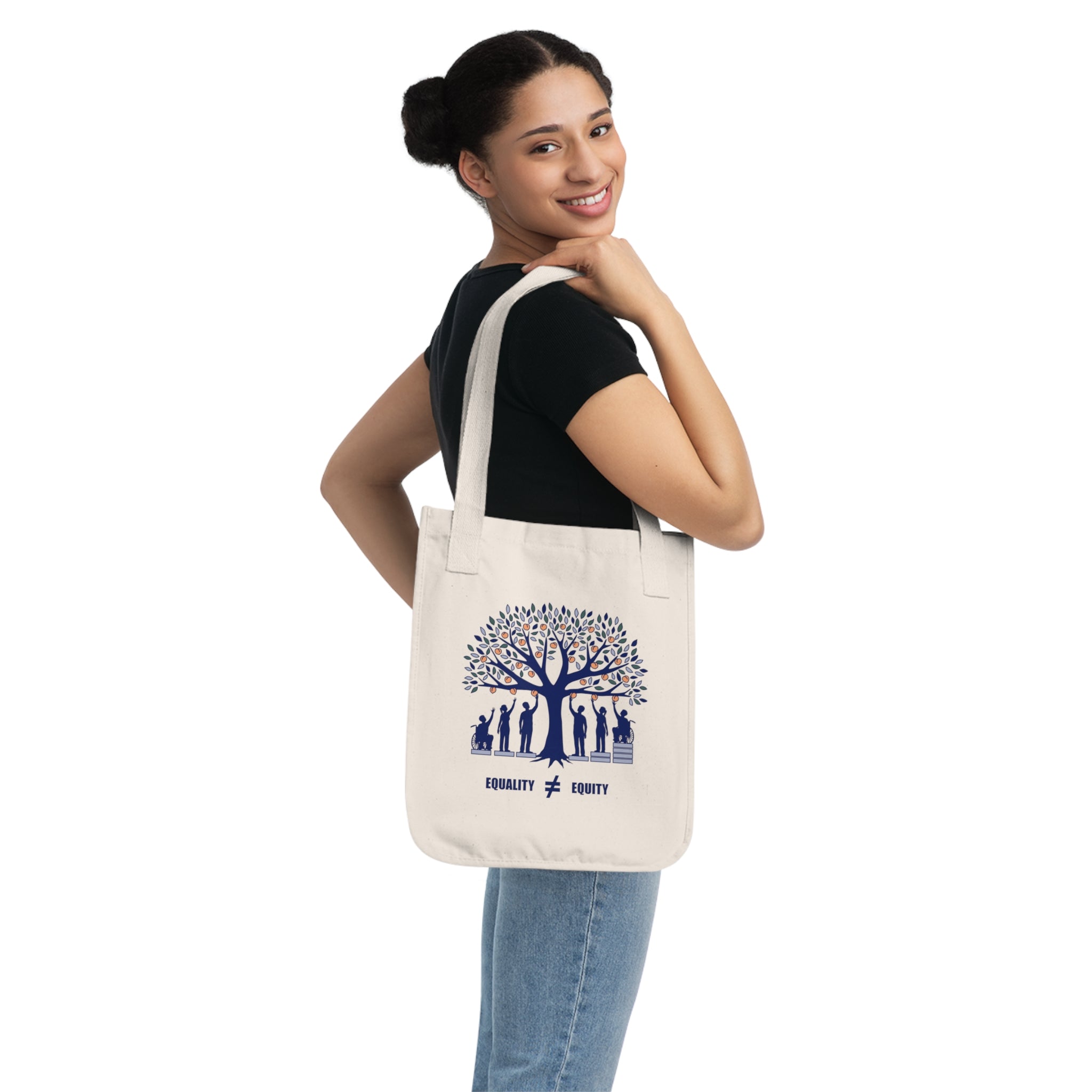 Equality vs. Equity, Peach Tree / Organic Canvas Tote